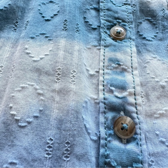 NWT Anthropologie Pilcro Janesse Tie Dye Blue Buttondown Shirt, Small - Picture 9 of 11